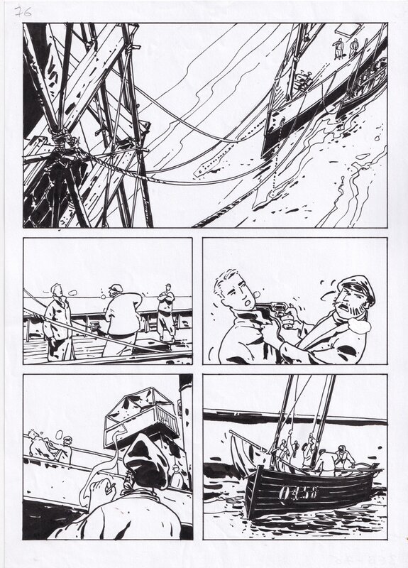 En vente - Trois éclats blancs par Bruno Le Floc'h - Planche originale