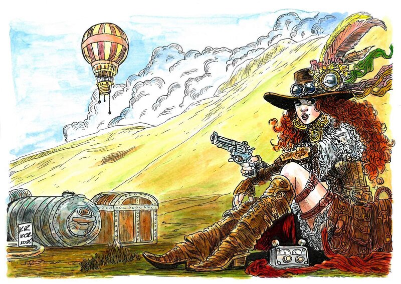 Arkadiusz Klimek, Planétoïde sans loi / Planetoida bezprawia - Sierra - colour - Illustration originale