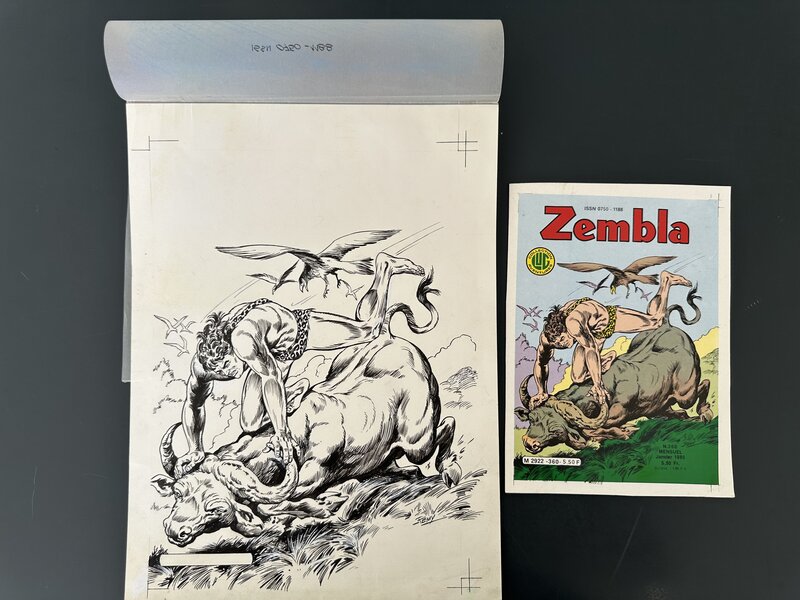 En vente - Couverture Originale Remy Bordelet Zembla N°360 de 1985 + calque de mise en couleurs - Planche originale