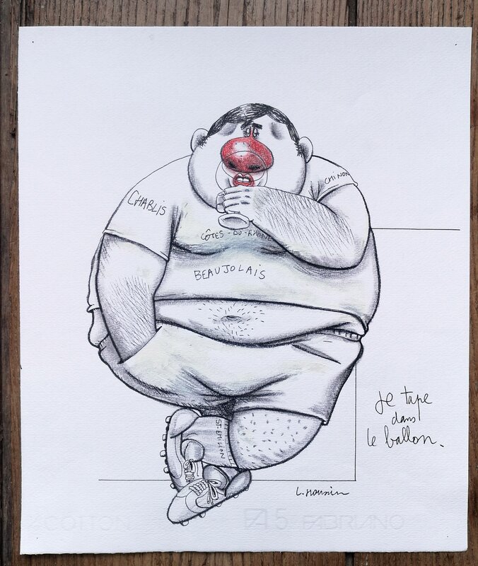 En vente - Laurent Houssin, Je tape dans le ballon - Illustration originale