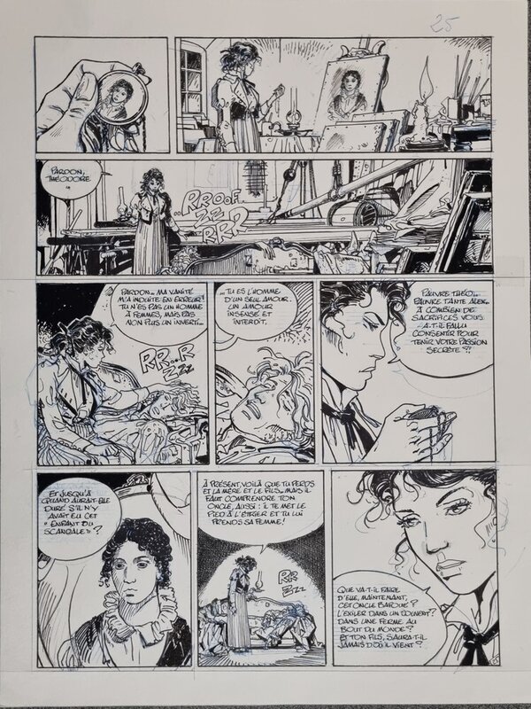 En vente - Gilles Mezzomo, Frank Giroud, Les grands peintres - Gericault - Planche originale