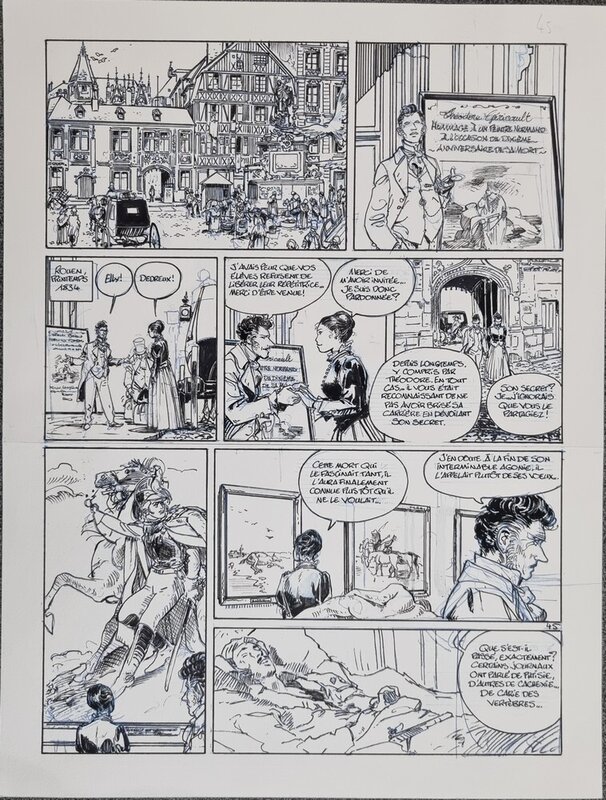 En vente - Gilles Mezzomo, Frank Giroud, Les grands peintres - Gericault - Planche originale