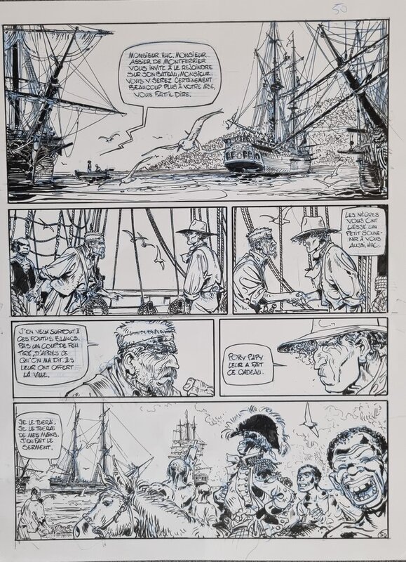 En vente - Gilles Mezzomo, Stéphane Piatzszek, Les maîtres des îles - Planche originale