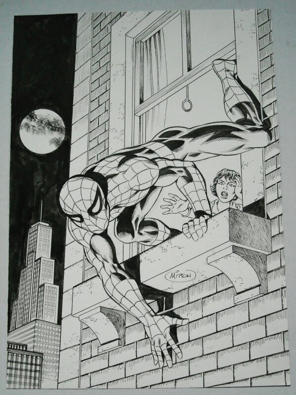 Spiderman par Jean-Yves Mitton - Illustration originale