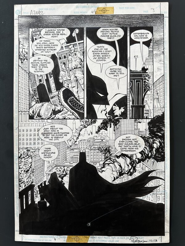 En vente - Roger Robinson, James Pascoe, Planche Originale Roger Robinson Batman Azrael : Agent of the Bat #47 page 3 - Planche originale