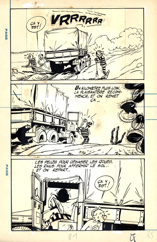 En vente - Maurice Tillieux, Turk, Tillieux : Gil Jourdan, Gag de Poche n° 53 planche 85 - Planche originale