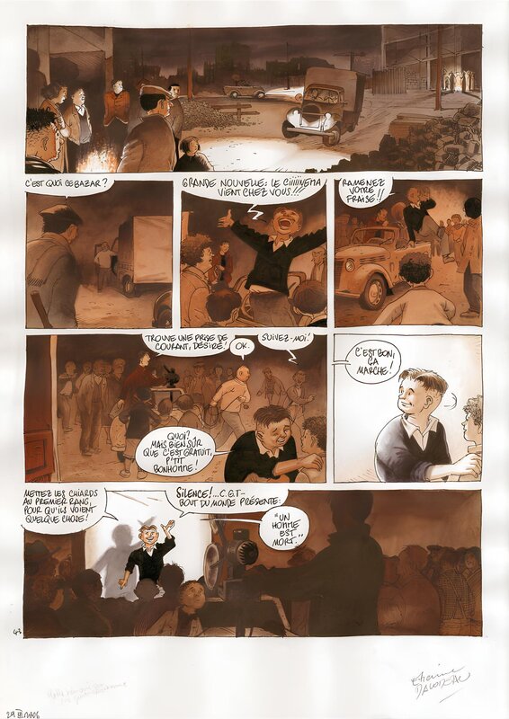 En vente - Un homme est mort par Étienne Davodeau - Planche originale
