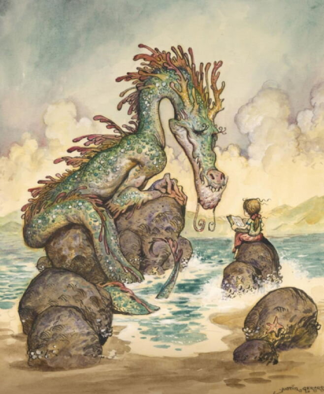Justin Gerard, How to train your Waterdragon - Illustration originale