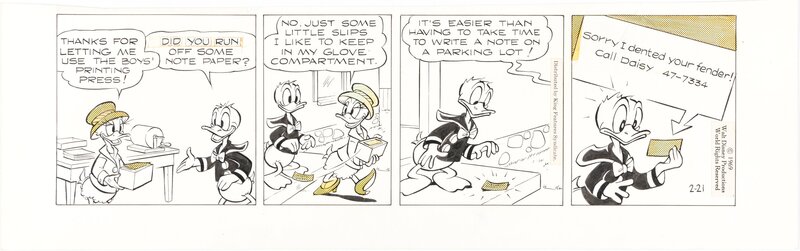 Frank Grundeen, Donald Duck daily 1969 - Planche originale