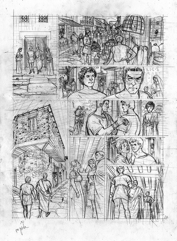 Paolo Grella, planche originale crayonnée, 