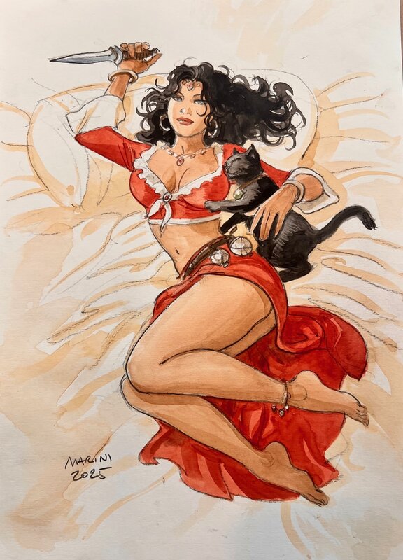 Dessin original de Méjaï (Le scorpion) par Enrico Marini - Comic Strip
