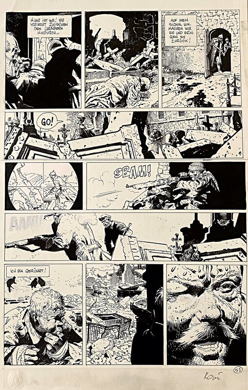 Christian Rossi, Cédric Apikian, La ballade du soldat Odawaa - Planche originale