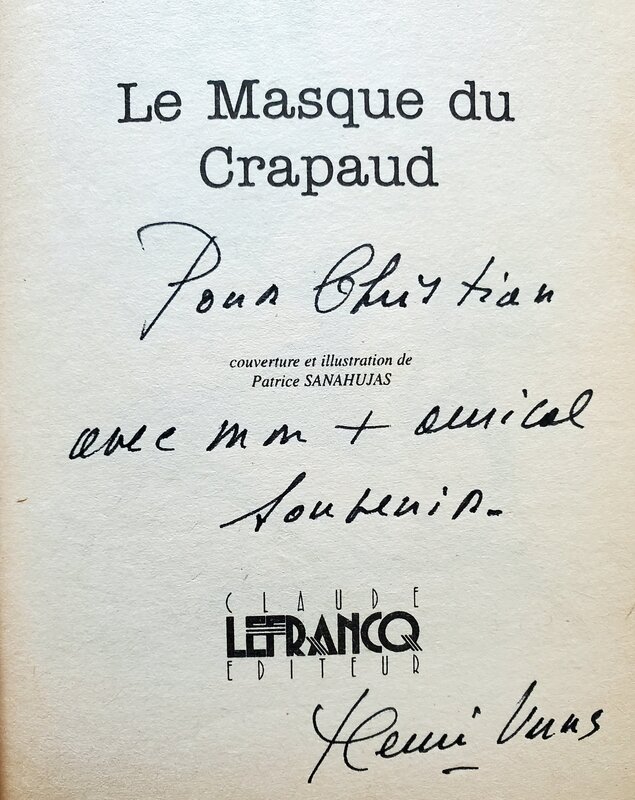 Henri Vernes, BOB MORANE : LE MASQUE DU CRAPAUD (pocket) - Sketch