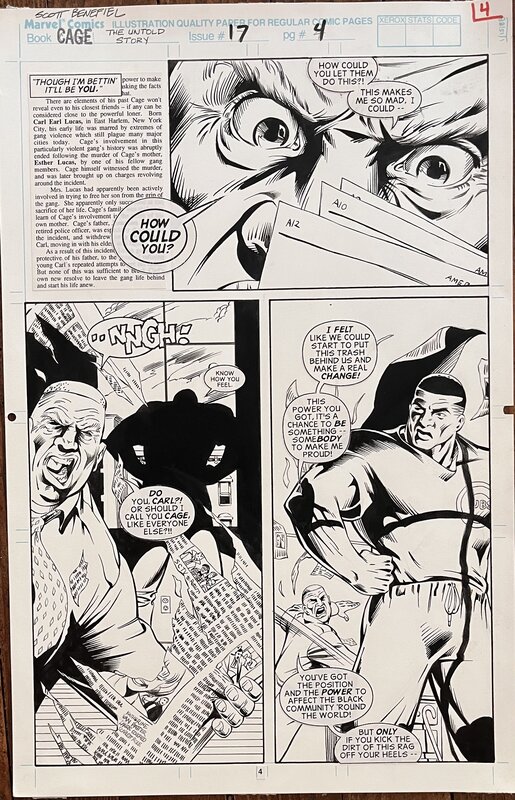 For sale - Scott Benefiel, Planche originale : CAGE - Comic Strip