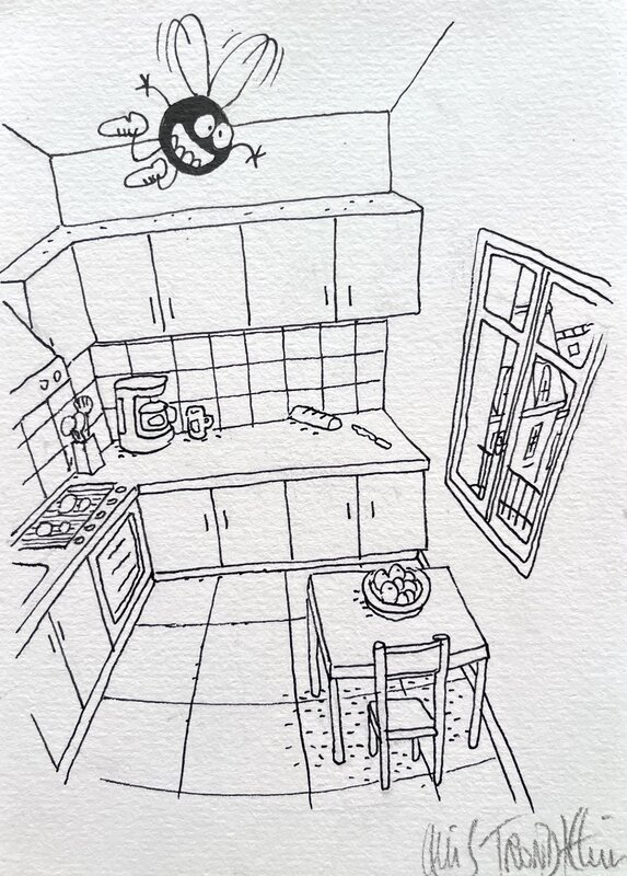 LA MOUCHE par Lewis Trondheim - Illustration originale