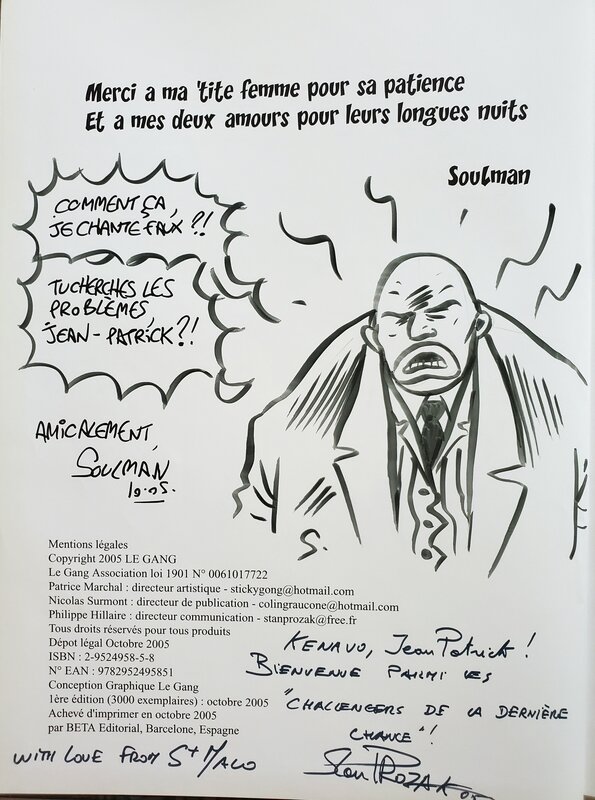 Soulman, Stan Prozak, LES CHALLENGERS DE LA DERNIERE CHANCE   T1 MINT JULEPS POUR TOUS - Dédicace