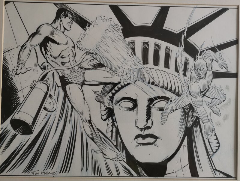 Jim Mooney, Submariner vs Human Torch - Original Illustration