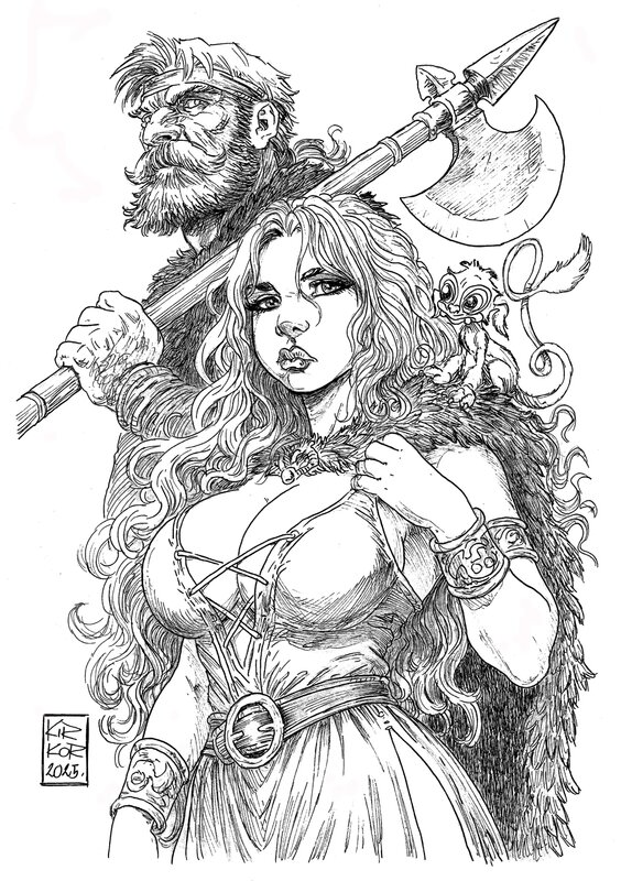 Arkadiusz Klimek, Régis Loisel, Pelisse et Bragon - fan art - Original Illustration