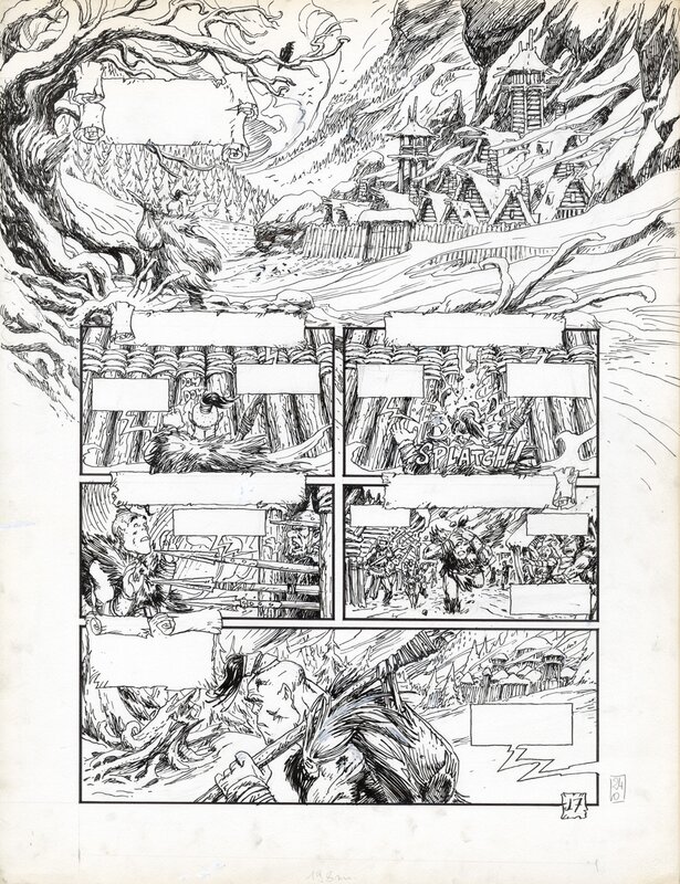 En vente - Olivier Ledroit, Les Arcanes de la lune noire - planche originale 17 - Planche originale