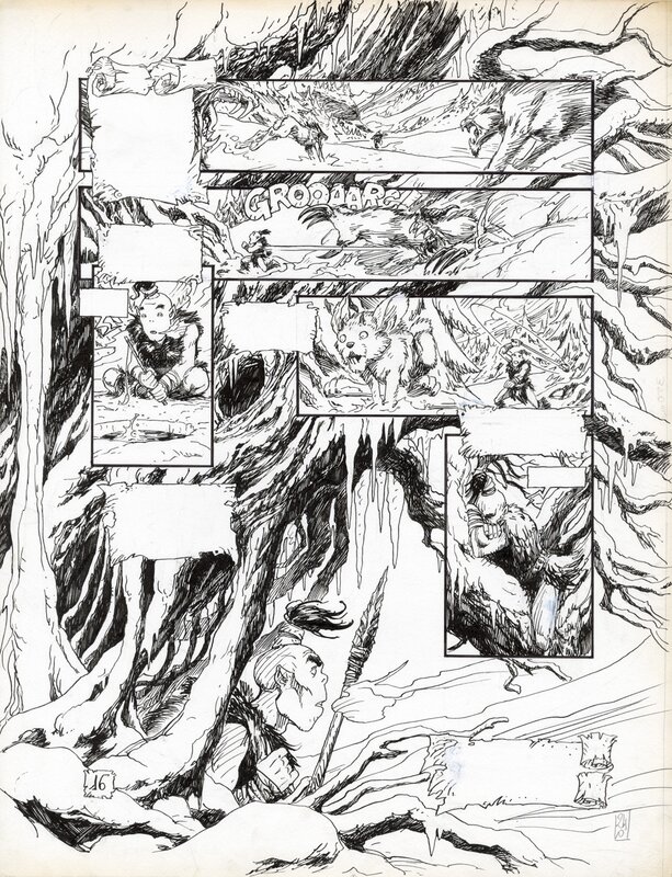 For sale - Olivier Ledroit, Les Arcanes de la lune noire tome 1 - planche originale 16 - Comic Strip