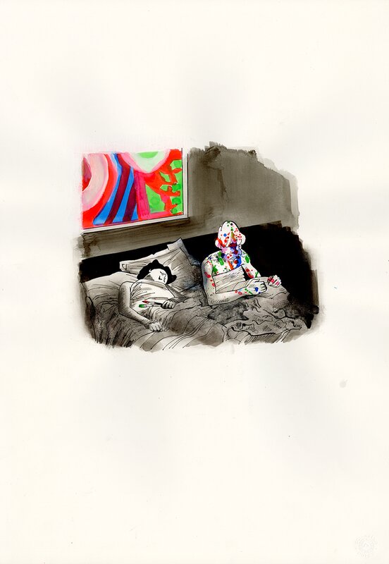 For sale - Catherine Meurisse, Le passage - dessin original - Original Illustration