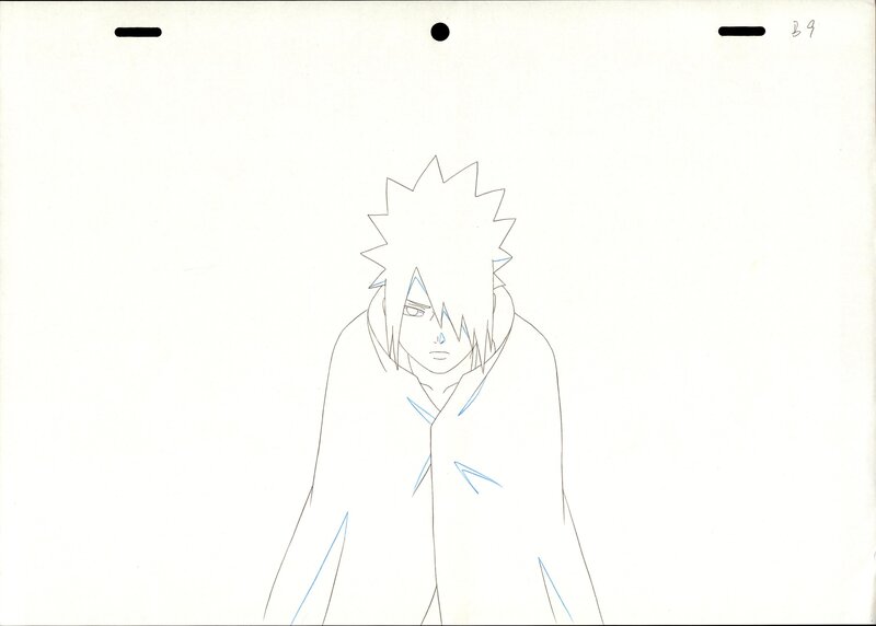 Masashi Kishimoto, Naruto Genga - Sasuke Uchiwa Crayonné - Original art