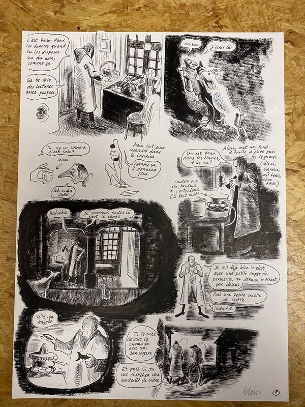 En vente - Christophe Blain, En cuisine avec Alain Passard - Planche originale