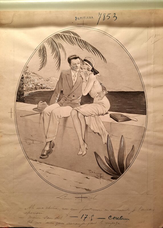 Lune de miel by René Giffey - Original Illustration