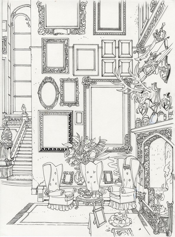 For sale - Vince, Donjon Antipodes + T 10000, Rubéus Khan et Donjon Antipodes + T10001- Illustration originale de quatrième de couverture - Original Illustration