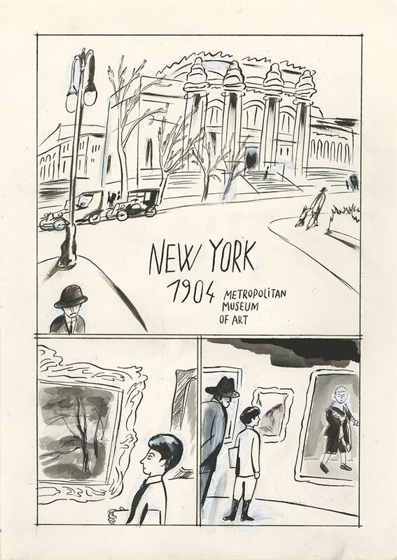 En vente - Philippe Dupuy, Une histoire de l’art (opus 2) Peindre – planche 3 - Planche originale