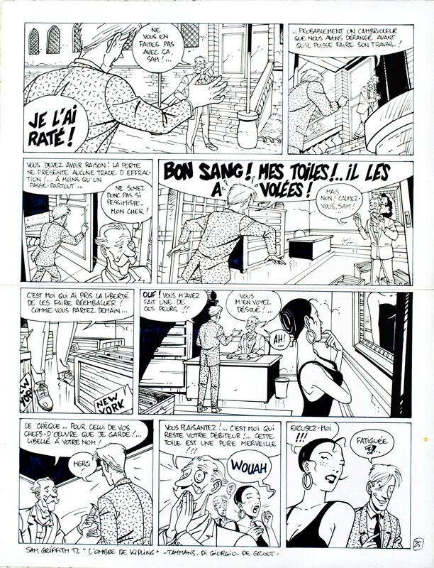 En vente - L'ombre de Kipling par André Taymans - Planche originale