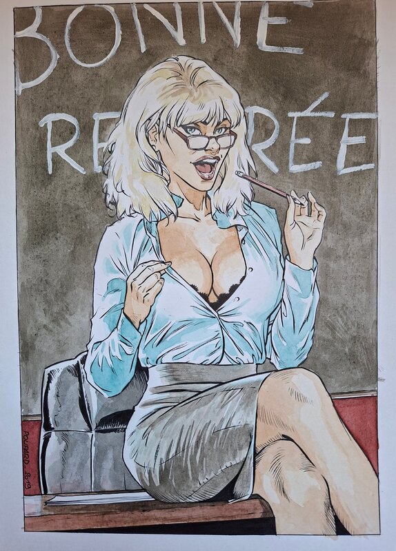 La professeure by Jean-Charles Poupard - Original Illustration