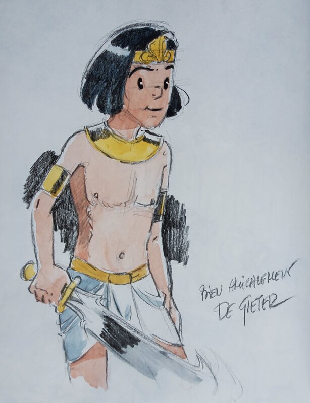 Lucien De Gieter, PAPYRUS T15 L'ENFANT HIEROGLYPHE - Sketch