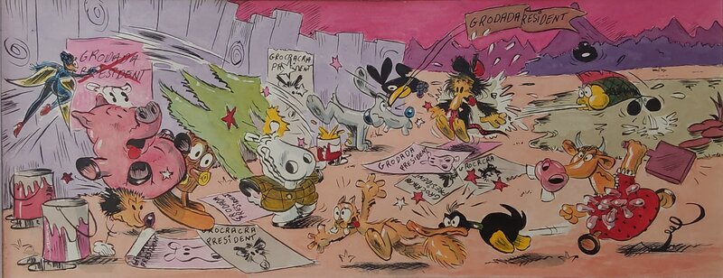 La guerre des chefs par Charlie Schlingo - Planche originale