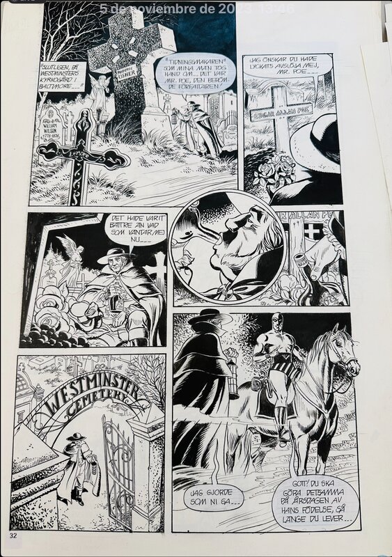 César Spadari, Le Fantôme du Bengale “A Rose for Alan Poe” - Planche originale