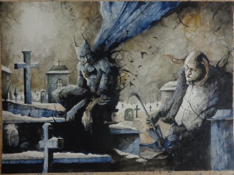 Daniele Serra, Batman - Penguin illustration - Illustration originale