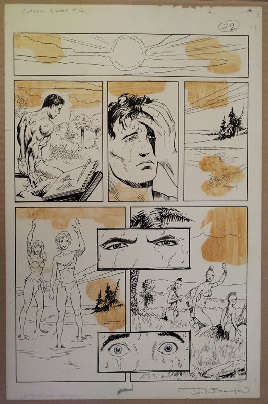 Classic X-men #21 par John Bolton, Eric Parker - Illustration originale