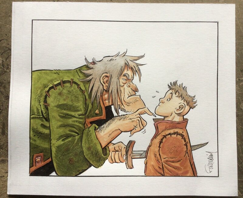 For sale - Xavier Fourquemin, Mange-Doigts vs Titor - Original Illustration