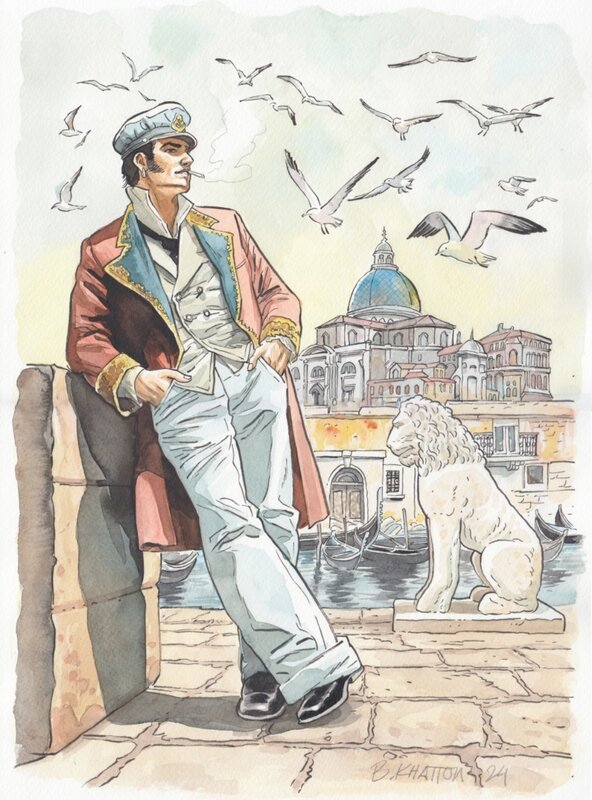 Bernard Khattou, Hommage à Corto Maltese - Planche originale