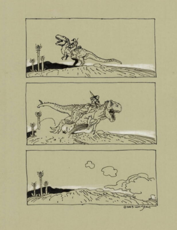 Dragon Rider Panels par William Stout - Œuvre originale