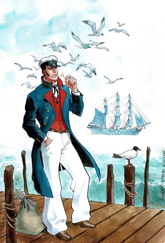 Pierre Taranzano, Hommage à Corto Maltese - Planche originale