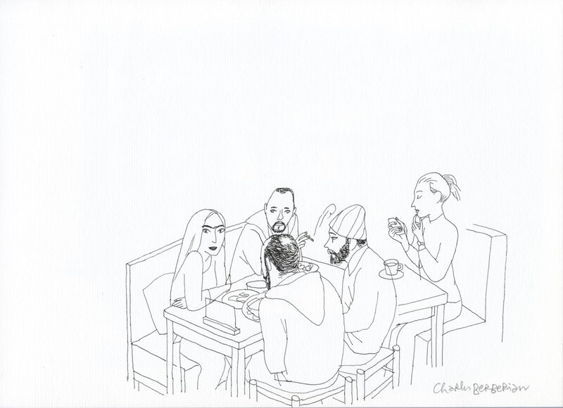 En vente - Charles Berberian, Une éducation orientale – Case originale – page 28 - Illustration originale