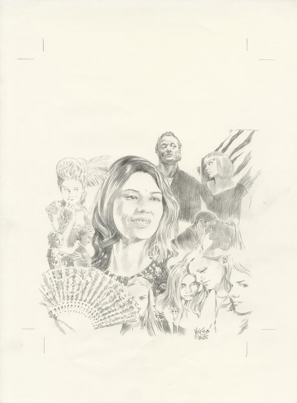 For sale - Vince, L’amérique de Sofia Coppola – illustration originale de couverture du Un hebdo - Original Illustration