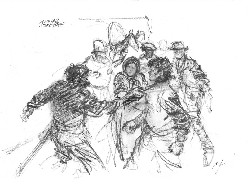 Follet : Michel Strogoff : Dessin Esquisse pour une illustration - Sketch