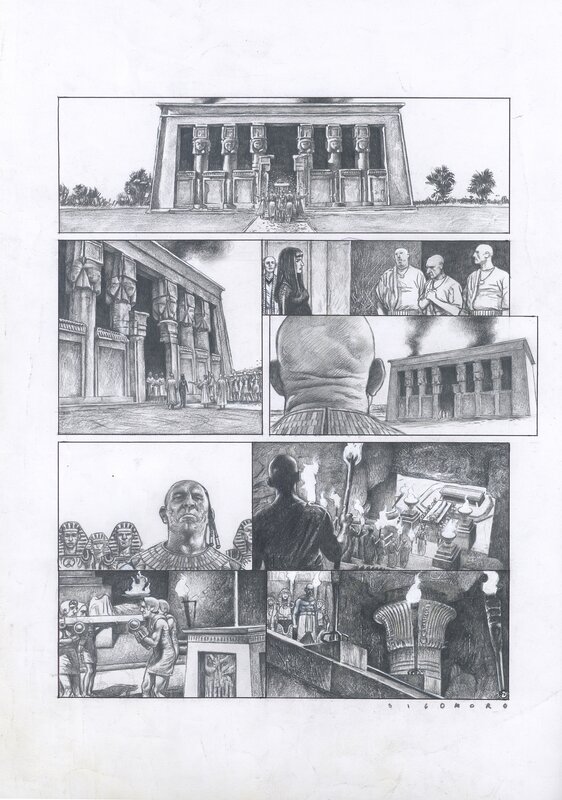 Eugenio Sicomoro, Les Deux Coeurs de l'Égypte, tome 1. La barque de milliers d'années, planche 42 - Planche originale