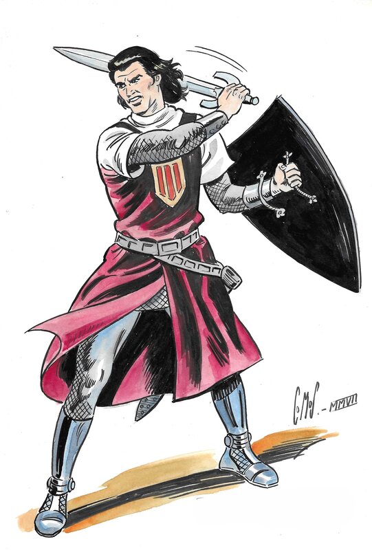 Capitán Trueno par Rodrigo Rodrígue Comos - Illustration originale