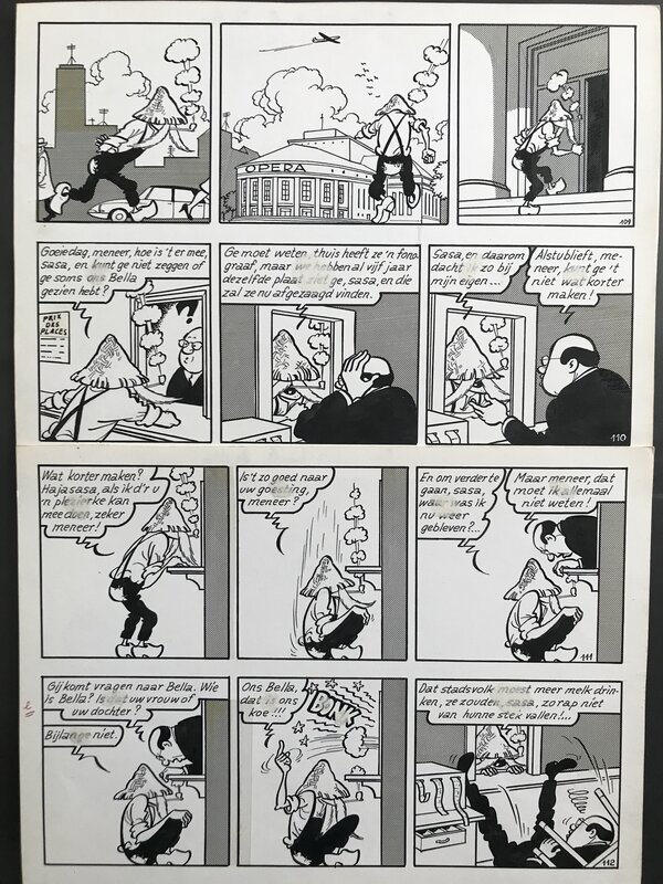Jef Nys, Plaat uit De muzikale Bella - Planche originale