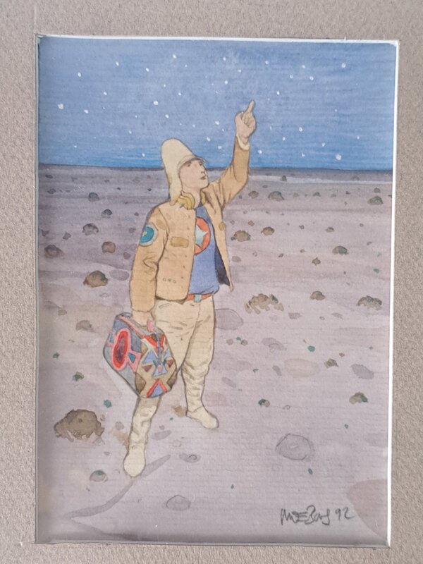 Moebius starwatcher aquarelle - Illustration originale