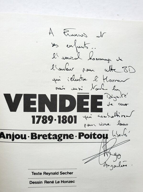 René Le Honzec, Reynald Secher, VENDEE 1789-1801  ANJOU.BRETAGNE.POITOU - Sketch