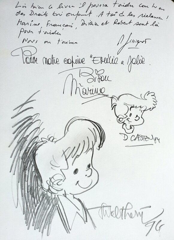 François Walthéry, Robert Gilliquet, Didier Casten, Georges Van Linthout, LA CONVENTION DES DROITS DE L'ENFANT N°1 - Dédicace